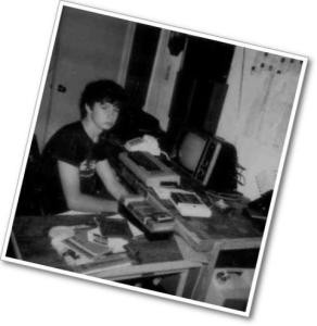 Paul Adams Jr, owner of 623 PC Technology Services, in 1984 with early computer technology